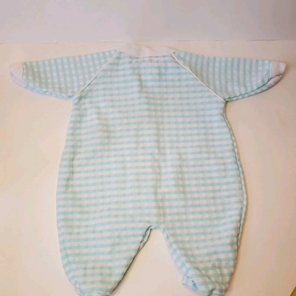 Vintage‎ Babygro Striped Bunny Rabbit Easter Sleeper Made In Usa Size Small